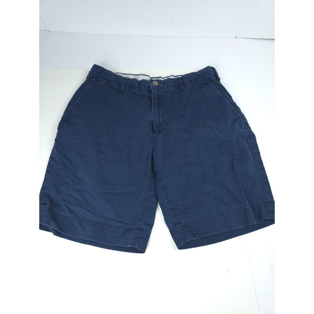 Polo Ralph Lauren‎ Navy Shorts 31 Flat Front Side Pockets Back Button Pockets